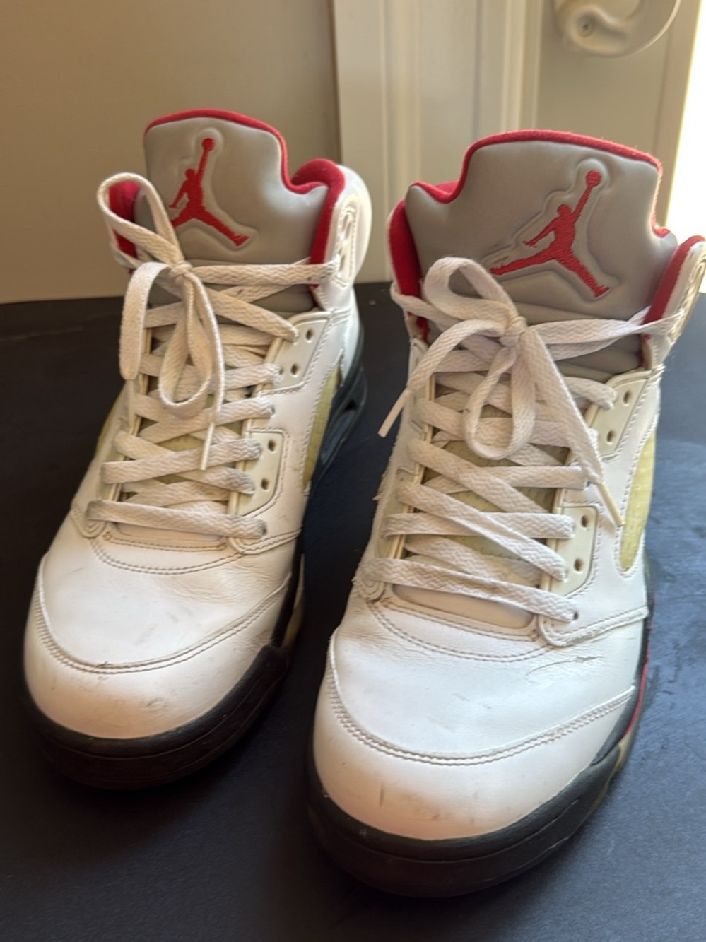 Jordan White & Red High-Top Basketball Sneakers